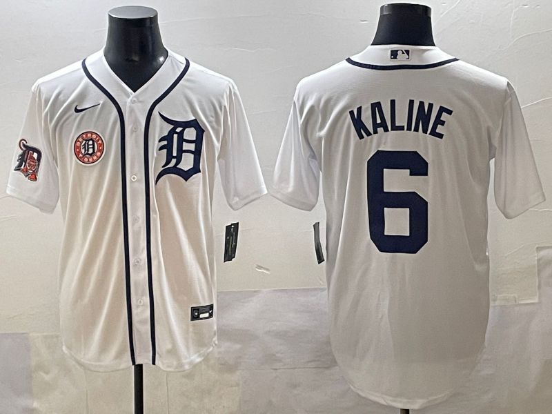 Men 2025 Detroit Tigers #6 Kaline White Game Nike MLB Jersey style 7->detroit tigers->MLB Jersey